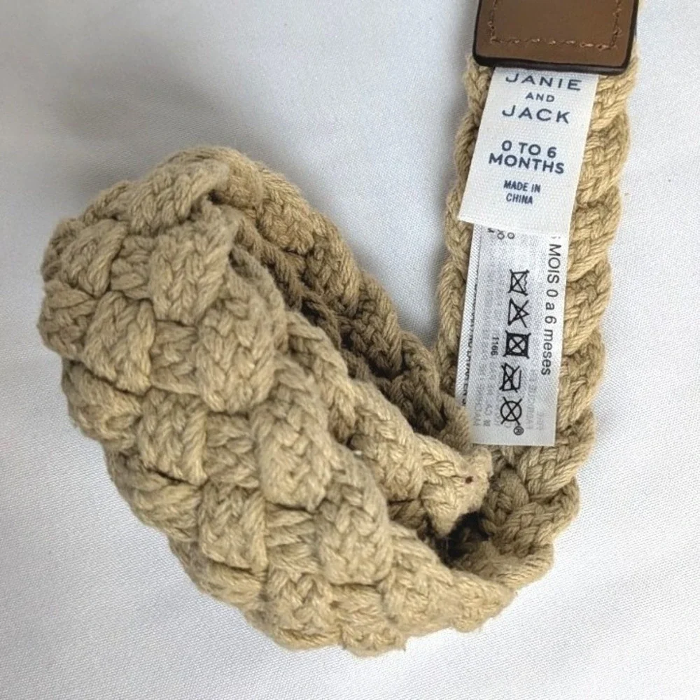 Janie and Jack Braided Beige and Brown Kids Belt